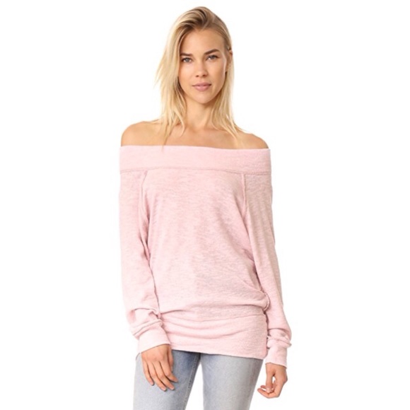 Free People Sweaters - Free People Palisades Off Shoulder Sweater Pink